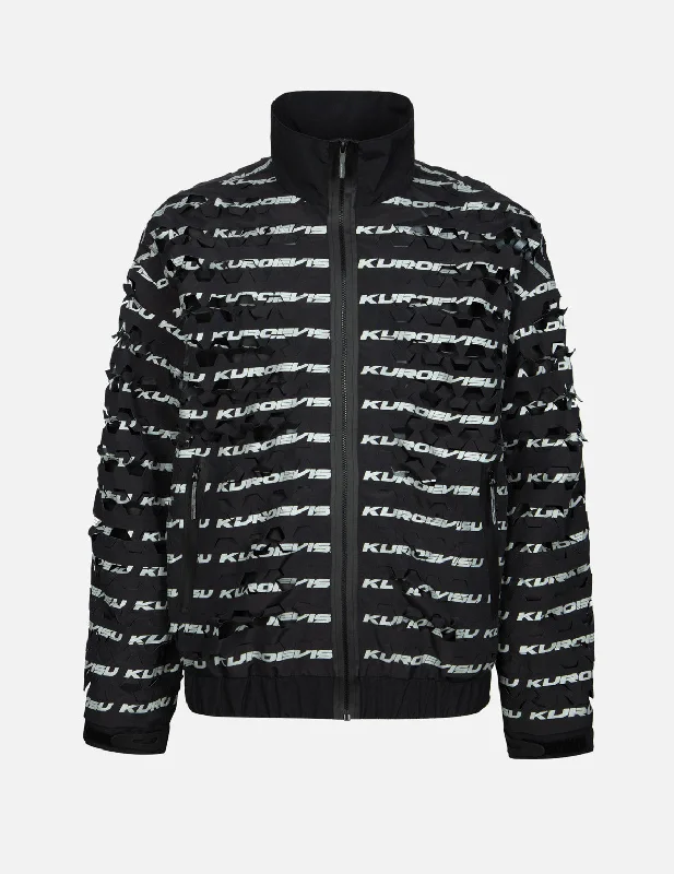 Hexagon Laser Cut Allover Print Relax Fit Jacket