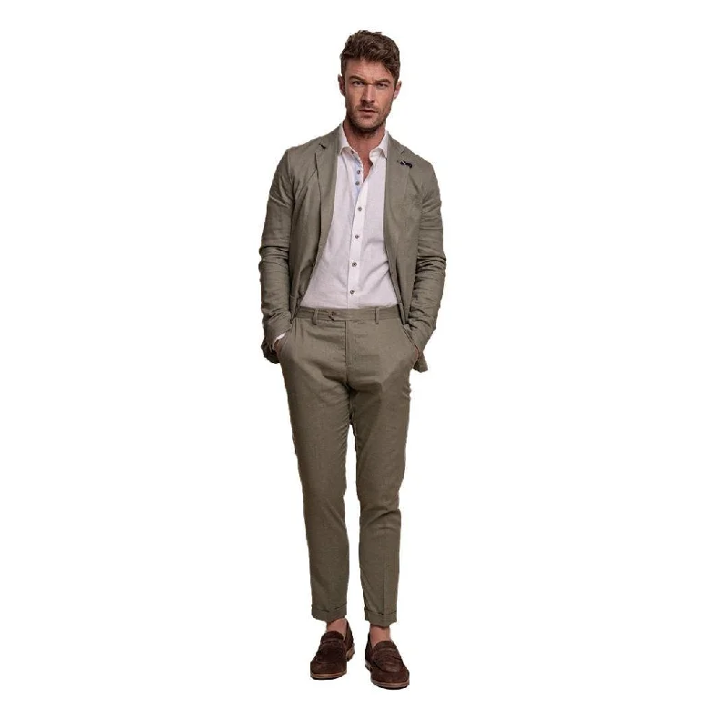 Mens Sage Green Linen 2 Piece Summer Suit