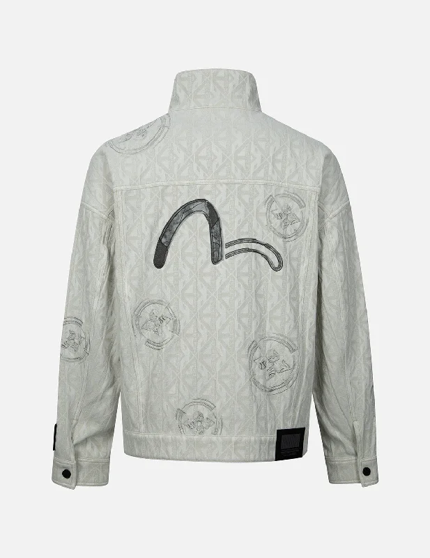 Monogram Jacquard Trucker Oversized Jacket