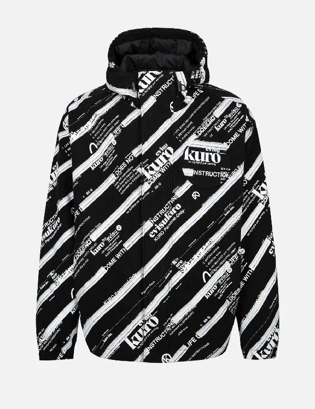 Monogram Logo and Slogan Print Padded Jacket