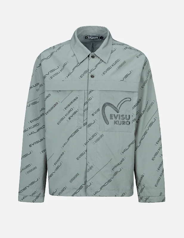 Monogram Logo Print Utility Jacket