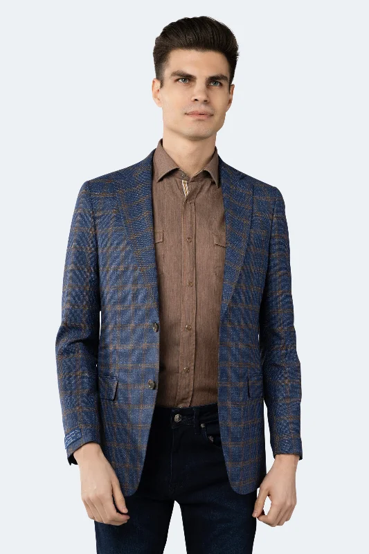 Navy Plaid Sportcoat