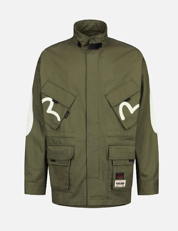 Seagull and Godhead Print Field Jacket