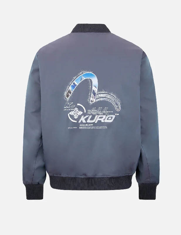 Spray Paint Effect Seagull Print Bomber Jacket