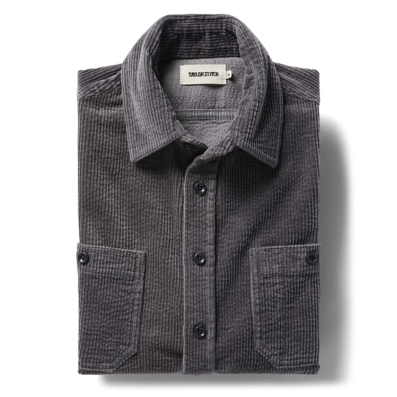 The Utility Shirt in Dark Charcoal Crepe Cord