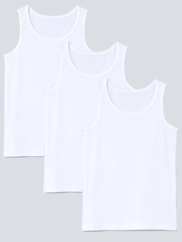 Vest - White Colour (Pack of 3)