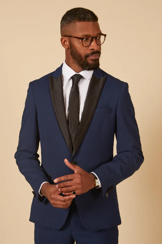 DALTON - Royal Blue Tux Lapel Diamond Blazer