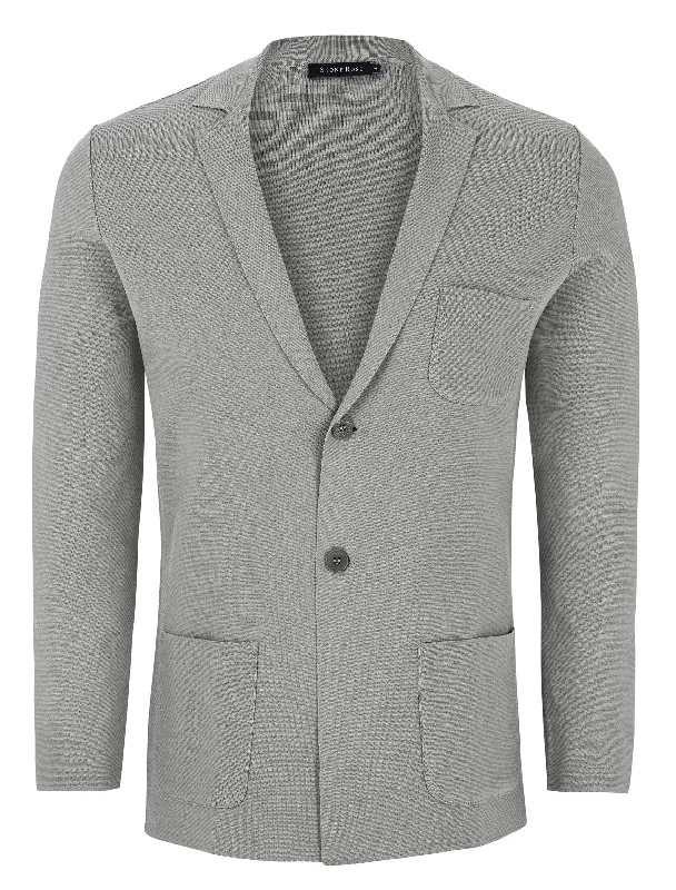 Medium Grey Knit Blazer