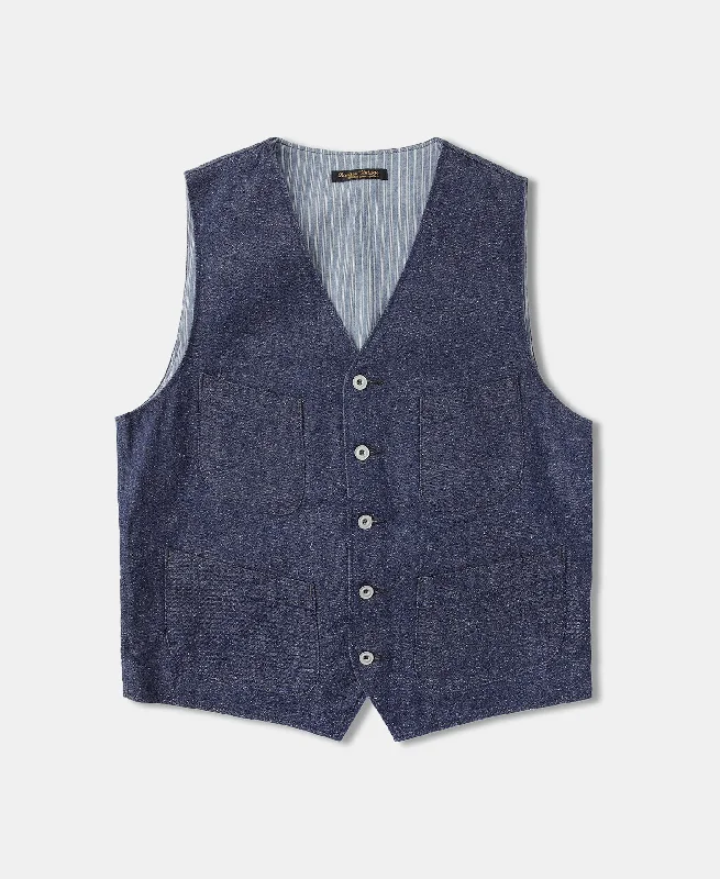 Vintage Denim Pocket Work Vest