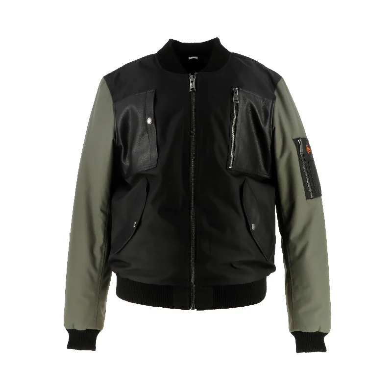 BLOUSON HELSTON H-BOMB HOMME Tissu Technique NOIR-KAKI