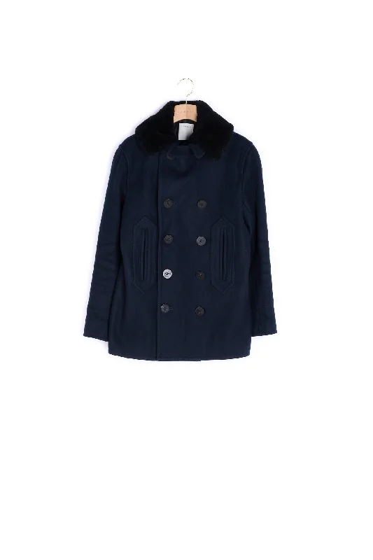 Manteau en drap de laine esprit caban