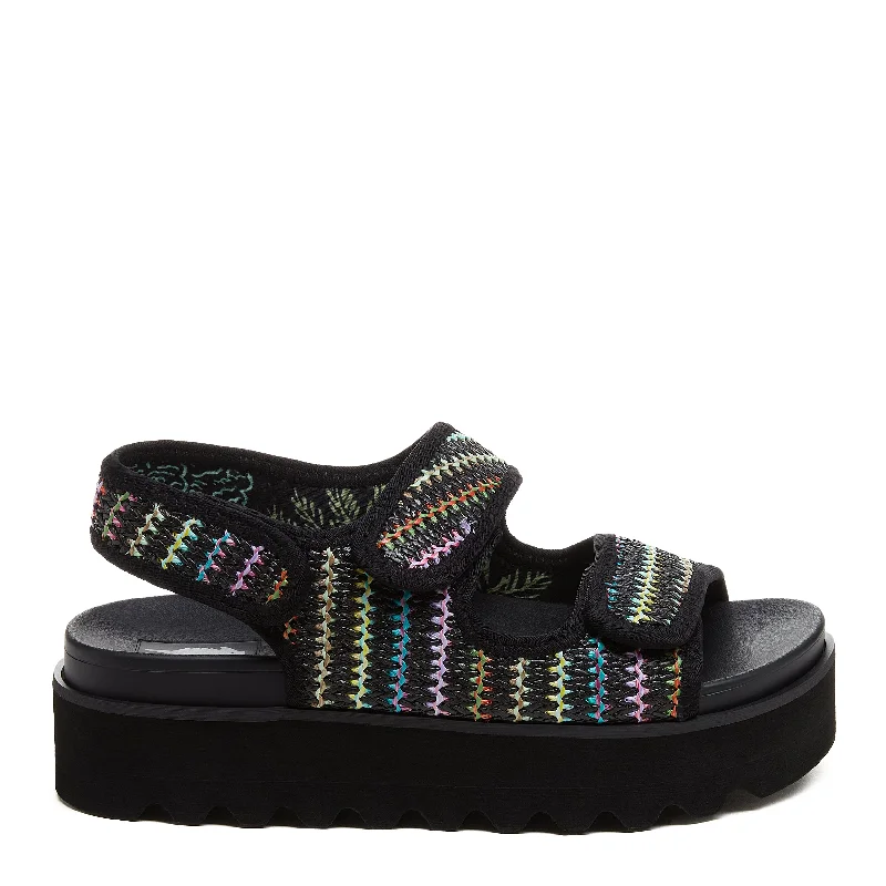 Elastic - Strap Women's Sandals with a Padded Toe in Teal for Easy On - and - OffBalmy Black Multi Sandals Elastic - Strap Women's Sandals with a Padded Toe in Teal for Easy On - and - OffBalmy Black Multi Sandals