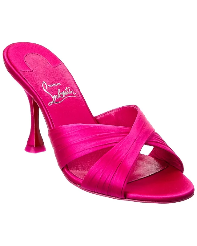Women's Sandals with a Wedge Heel and a Tassel Detail in Orange for a Trendy LookChristian Louboutin Nicol Is Back 85 Satin Sandal