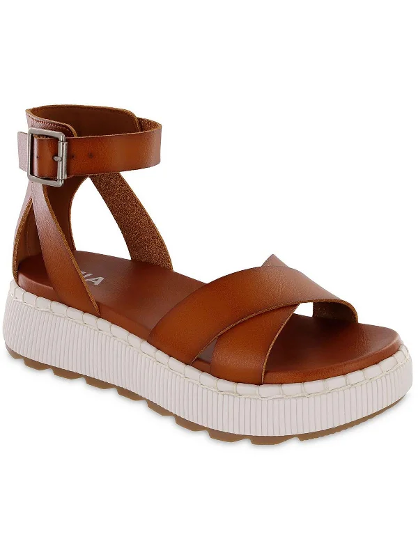 Women's Ankle - Strap Sandals with a Block Heel in Red for a Sophisticated StyleHANA Womens Faux Leather Round toe Ankle Strap Women's Ankle - Strap Sandals with a Block Heel in Red for a Sophisticated StyleHANA Womens Faux Leather Round toe Ankle Strap