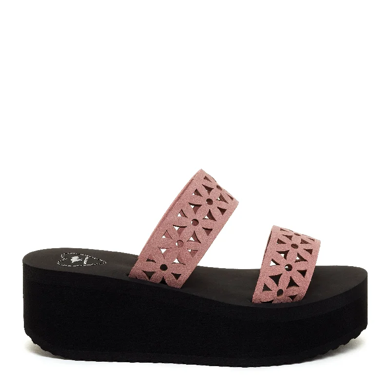 Women's Cork - Soled Espadrille Sandals with a Rope - Trimmed Upper in Navy for a Summer VibeHippy Pink Cutout Wedge Sandal Women's Cork - Soled Espadrille Sandals with a Rope - Trimmed Upper in Navy for a Summer VibeHippy Pink Cutout Wedge Sandal