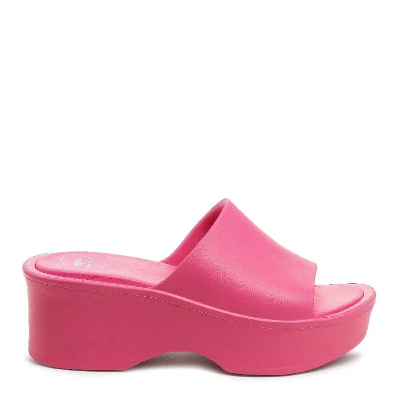 Elastic - Strap Women's Sandals with a Padded Toe in Teal for Easy On - and - OffPetal Fuchsia Platform Slide Sandals Elastic - Strap Women's Sandals with a Padded Toe in Teal for Easy On - and - OffPetal Fuchsia Platform Slide Sandals