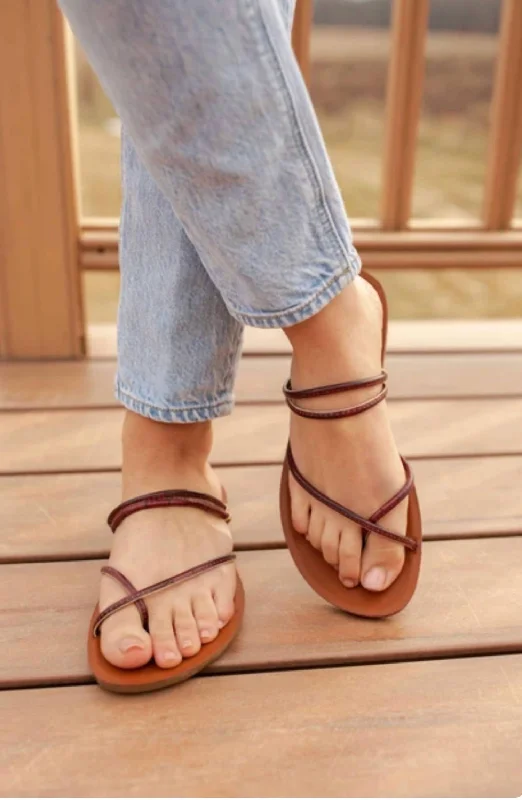 Women's Sandals with a Glitter - Coated Strap in Gold for a Sparkly Summer OutfitSantorini Sandal In Cognac Women's Sandals with a Glitter - Coated Strap in Gold for a Sparkly Summer OutfitSantorini Sandal In Cognac