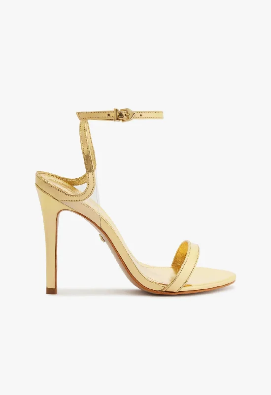 Women's Sandals with a Glitter - Coated Strap in Gold for a Sparkly Summer OutfitSkye Vinyl & Specchio Leather Sandal Women's Sandals with a Glitter - Coated Strap in Gold for a Sparkly Summer OutfitSkye Vinyl & Specchio Leather Sandal