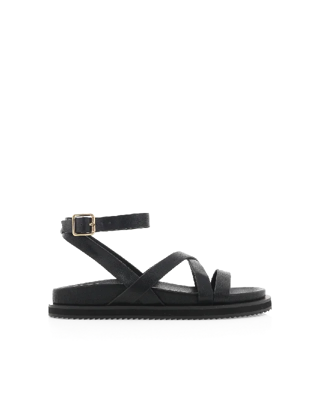 Women's Sandals with a Glitter - Coated Strap in Gold for a Sparkly Summer OutfitTULSI - BLACK Women's Sandals with a Glitter - Coated Strap in Gold for a Sparkly Summer OutfitTULSI - BLACK