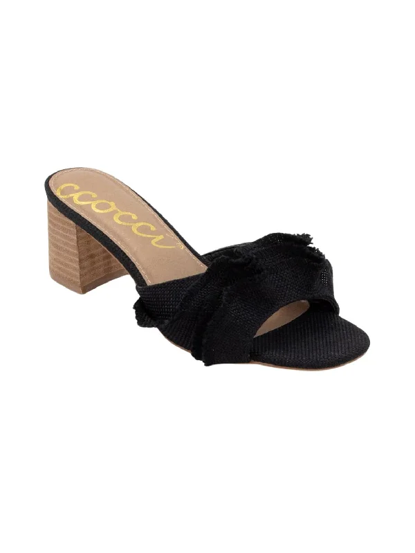 Plus Size Women's Wide - Width Platform Sandals in Black for Added Comfort and HeightWomen Frill Open Toe Heel Sandal In Black Plus Size Women's Wide - Width Platform Sandals in Black for Added Comfort and HeightWomen Frill Open Toe Heel Sandal In Black