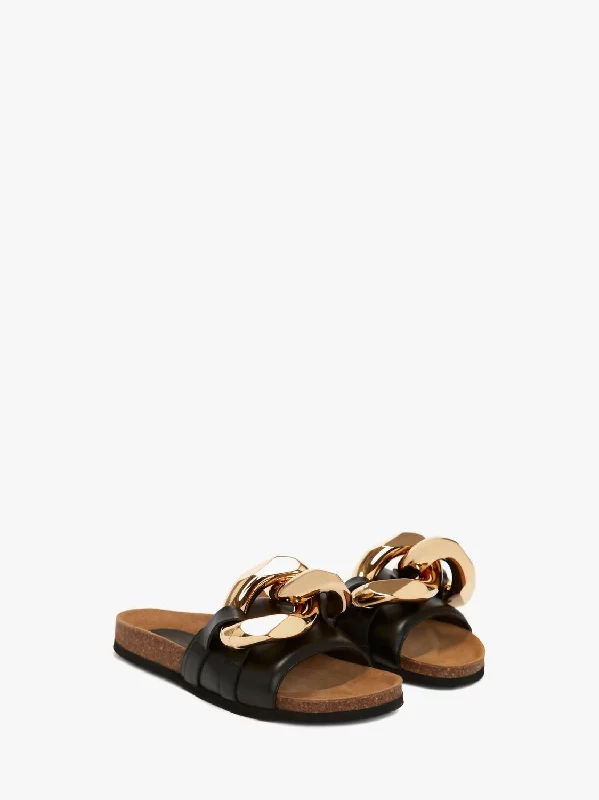 Sustainable Women's Recycled Material Sandals in Beige for Eco - Conscious ShoppersWomen's Chain Slide Sandal In Black Sustainable Women's Recycled Material Sandals in Beige for Eco - Conscious ShoppersWomen's Chain Slide Sandal In Black