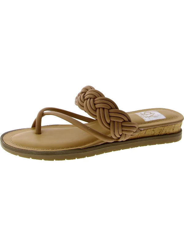 Lightweight Women's Mesh - Paneled Sandals in Yellow for BreathabilityWomens Faux Leather Toe Ring Wedge Sandals