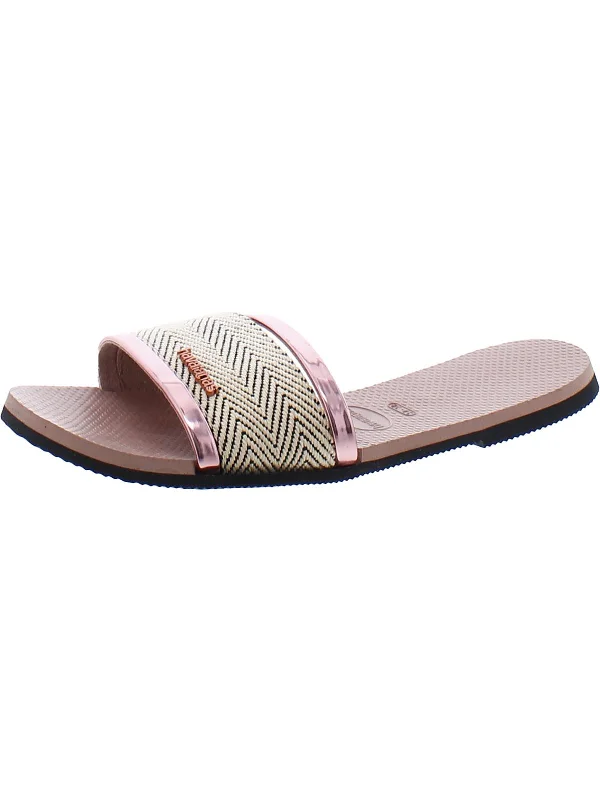 Women's Sandals with a Floral - Printed Upper in Pink for a Feminine Spring LookWomens Laceless Woven Slide Sandals Women's Sandals with a Floral - Printed Upper in Pink for a Feminine Spring LookWomens Laceless Woven Slide Sandals