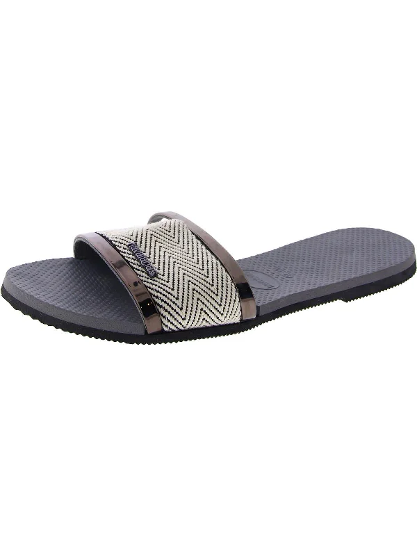 Women's Flat Slide Sandals with a Memory Foam Insole in White for All - Day ComfortWomens Slip On Open Toe Slide Sandals Women's Flat Slide Sandals with a Memory Foam Insole in White for All - Day ComfortWomens Slip On Open Toe Slide Sandals