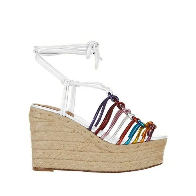 Women's Thong Sandals with a Beaded Design in Multicolor for a Beachy AestheticWomen's Strappy Wedges Sandal In Rainbow Women's Thong Sandals with a Beaded Design in Multicolor for a Beachy AestheticWomen's Strappy Wedges Sandal In Rainbow
