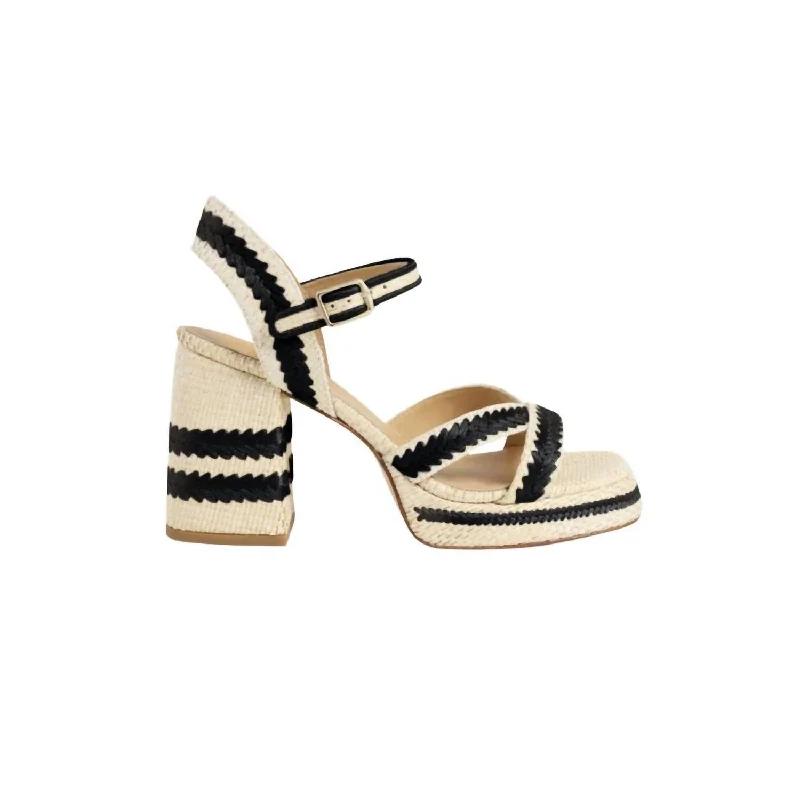 Women's Leather - Strapped Sandals with a Braided Detail in Brown for a Rustic AppealWomen's Vega Raffia Sandal In Natural/ Negro Women's Leather - Strapped Sandals with a Braided Detail in Brown for a Rustic AppealWomen's Vega Raffia Sandal In Natural/ Negro