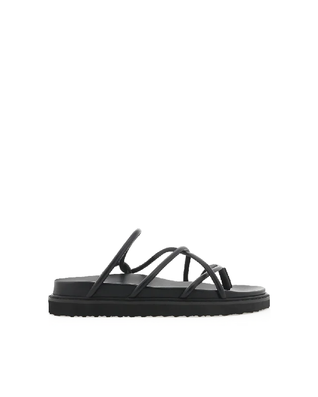 Child - Friendly Women's Sandals with a Secure Buckle in Purple for Moms on the GoZUBA - BLACK Child - Friendly Women's Sandals with a Secure Buckle in Purple for Moms on the GoZUBA - BLACK