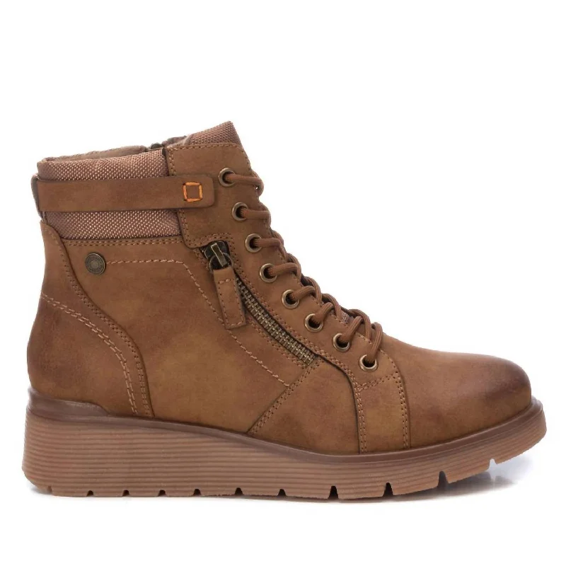 Women's Casual Booties In Camel