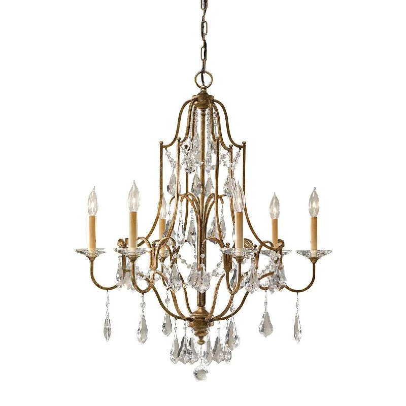Feiss Valentina 6 Light Chandelier Ceiling Light- Bronze