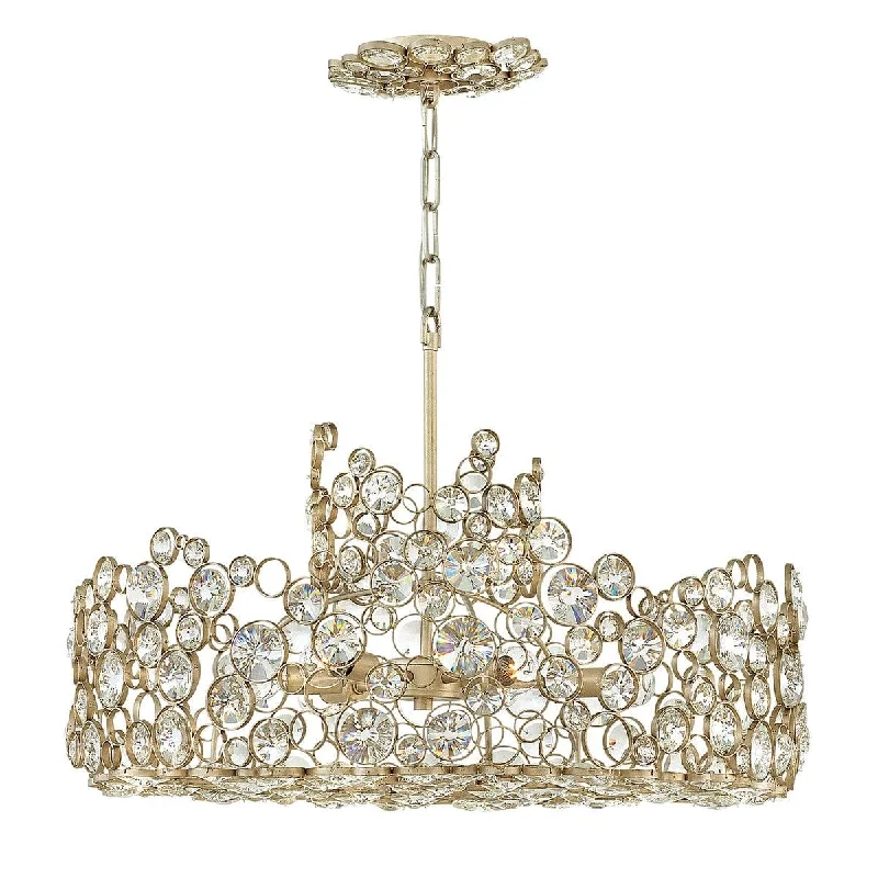 Hinkley Anya 6 Light Chandelier Ceiling Light - Silver Leaf