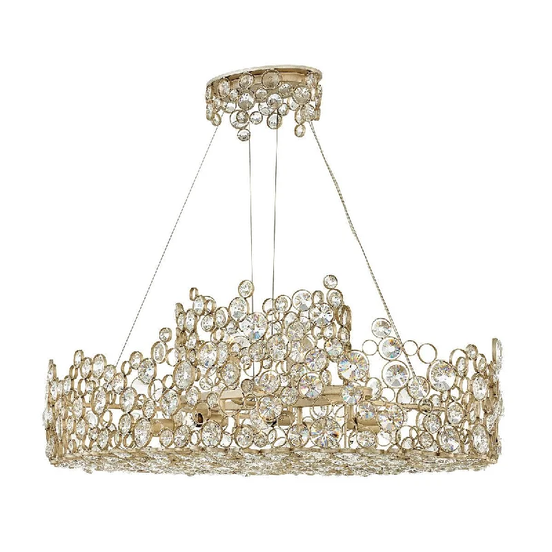 Hinkley Anya Linear Chandelier Ceiling Light - Silver Leaf
