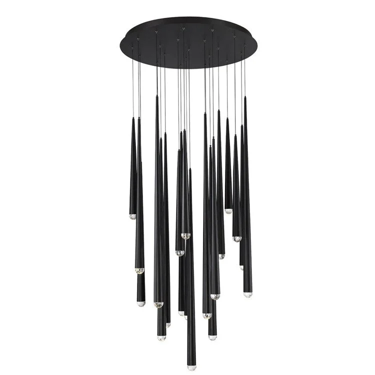 Cascade 21-Light LED Crystal Round Chandelier 3500K