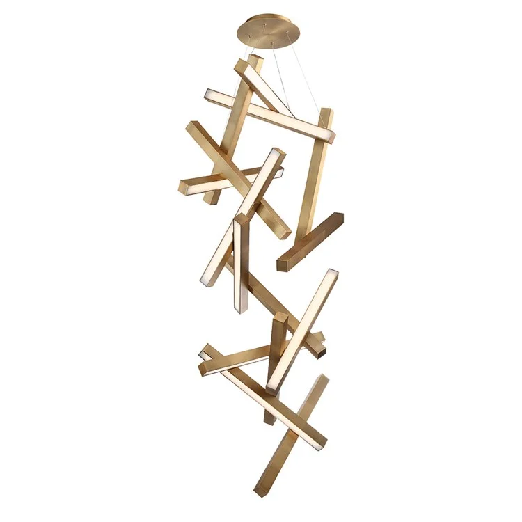 Chaos Fifteen-Light 75" LED Vertical Chandelier 3000K
