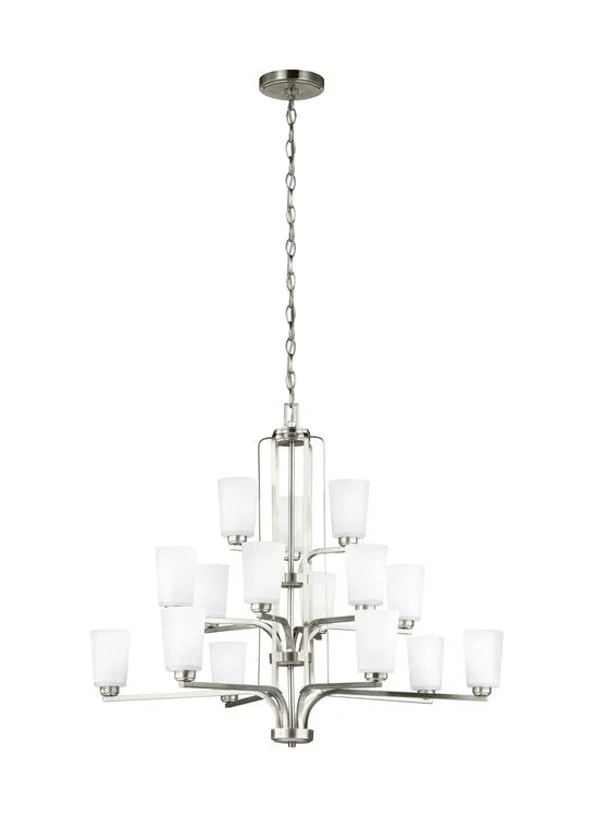 Franport Fifteen-Light Three-Tier LED Chandelier