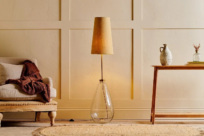 Bohemian Inspired Floor Lamp for Eclectic Home DecorBaba Recycled Glass Floor Lamp - Clear Bohemian Inspired Floor Lamp for Eclectic Home DecorBaba Recycled Glass Floor Lamp - Clear