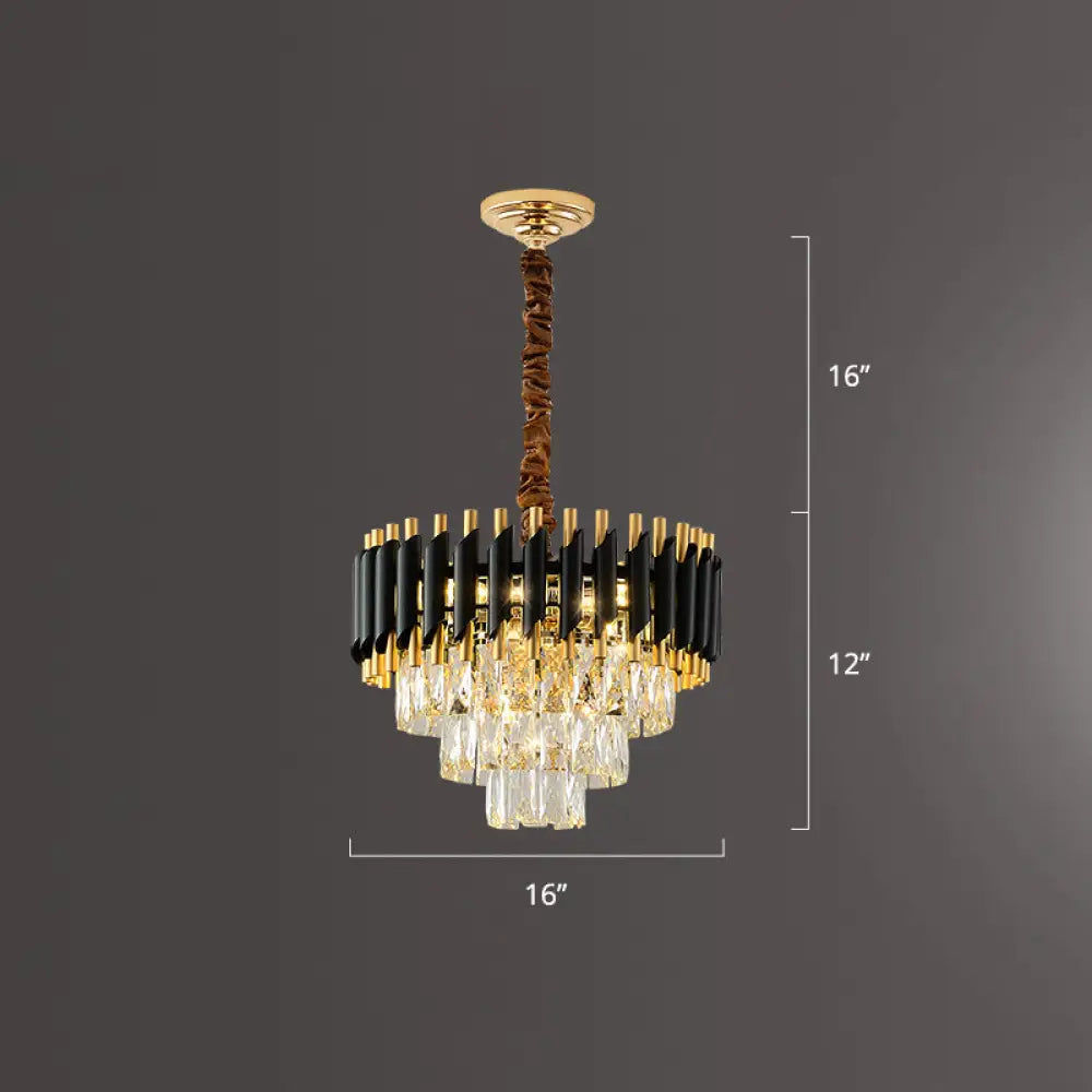 Chandeliers with Metal Frames in Black FinishChandeliers with Metal Frames in Black FinishModern Black Conical Pendant Lamp with Opulent K9 Crystal Prism Chandelier - Perfect for Restaurants Chandeliers with Metal Frames in Black FinishChandeliers with Metal Frames in Black FinishModern Black Conical Pendant Lamp with Opulent K9 Crystal Prism Chandelier - Perfect for Restaurants