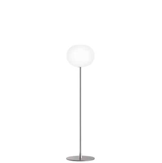 Metal Floor Lamp with a Matte Black Finish for a Sleek LookFLOS Glo-Ball F1 Floor Lamp In Silver - ID 1387 Metal Floor Lamp with a Matte Black Finish for a Sleek LookFLOS Glo-Ball F1 Floor Lamp In Silver - ID 1387
