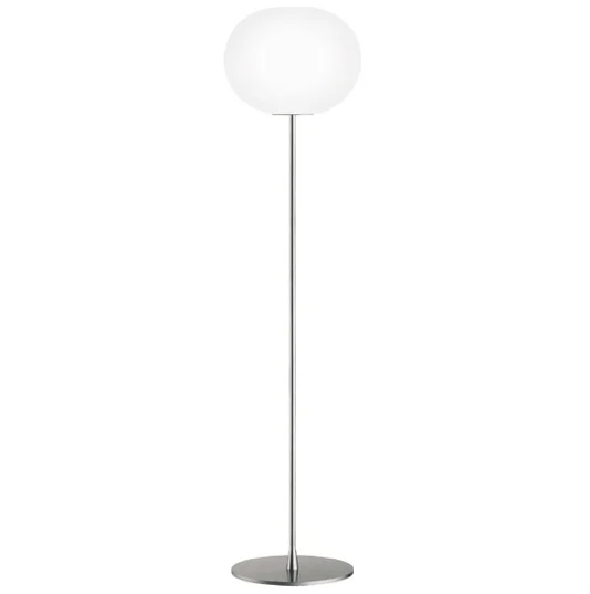 Metal Floor Lamp with a Matte Black Finish for a Sleek LookFLOS Glo-Ball F3 Floor Lamp In Silver - ID 1389 Metal Floor Lamp with a Matte Black Finish for a Sleek LookFLOS Glo-Ball F3 Floor Lamp In Silver - ID 1389