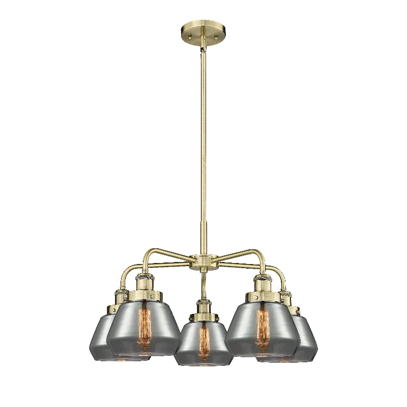 Chandeliers with Clear Crystal for a Sparkling EffectChandeliers with Clear Crystal for a Sparkling EffectInnovations Downtown Urban 916-5CR-AB-G173 Chandelier Light - Antique Brass