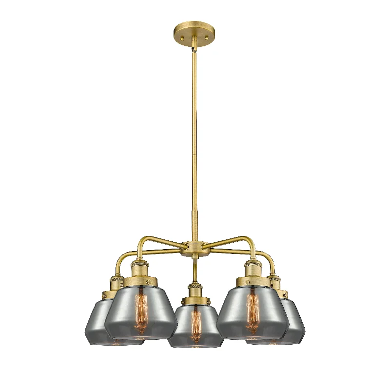 Chandeliers with Frosted Glass for a Softer Light DiffusionChandeliers with Frosted Glass for a Softer Light DiffusionInnovations Downtown Urban 916-5CR-BB-G173 Chandelier Light - Brushed Brass