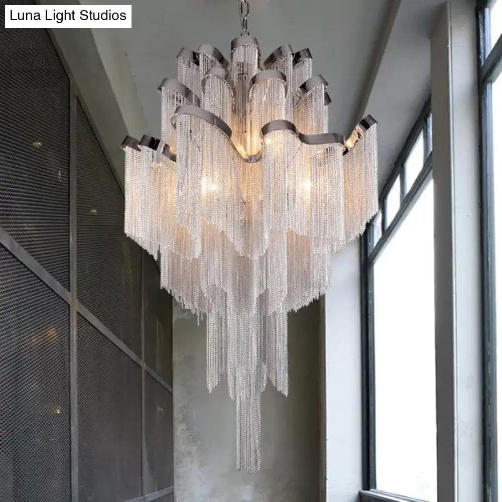 Chandeliers with Frosted Glass for a Softer Light DiffusionChandeliers with Frosted Glass for a Softer Light DiffusionModern LED Bedroom Chandelier: Silver Pendant Lamp with Tiered Tassel Aluminum Shade Chandeliers with Frosted Glass for a Softer Light DiffusionChandeliers with Frosted Glass for a Softer Light DiffusionModern LED Bedroom Chandelier: Silver Pendant Lamp with Tiered Tassel Aluminum Shade