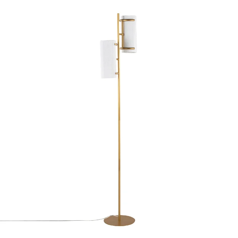 Rustic Farmhouse Style Floor Lamp for Cozy BedroomsRhonda Contemporary/Glam Floor Lamp in Gold Metal with White Shade by LumiSource Rustic Farmhouse Style Floor Lamp for Cozy BedroomsRhonda Contemporary/Glam Floor Lamp in Gold Metal with White Shade by LumiSource