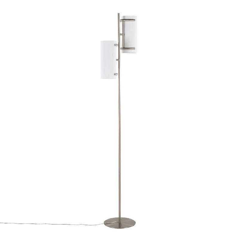 Victorian Style Floor Lamp for Traditional and Elegant InteriorsRhonda Contemporary/Glam Floor Lamp in Brushed Nickel with White Shade by LumiSource Victorian Style Floor Lamp for Traditional and Elegant InteriorsRhonda Contemporary/Glam Floor Lamp in Brushed Nickel with White Shade by LumiSource