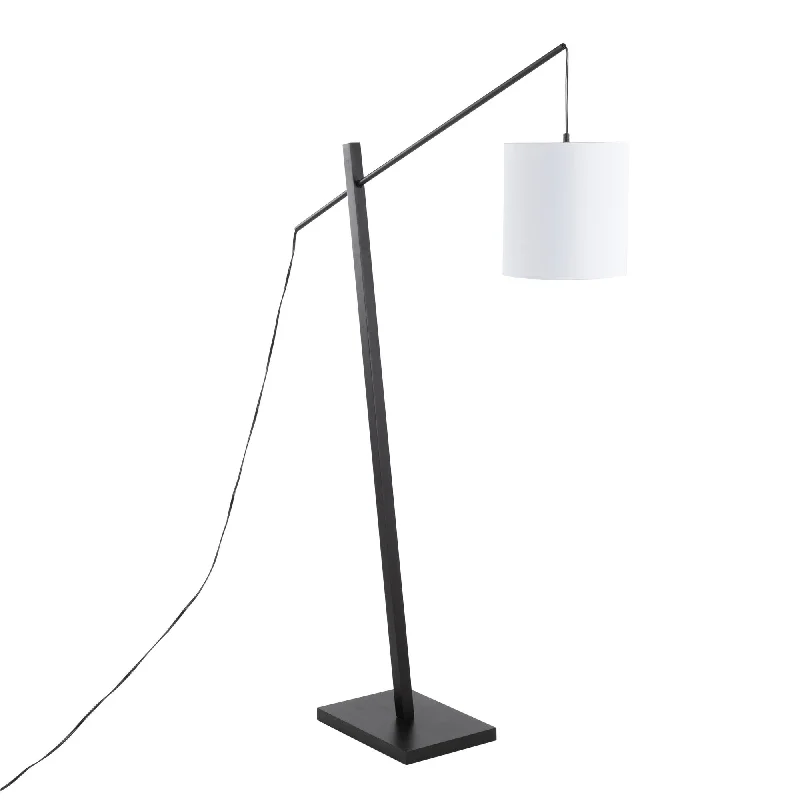 Adjustable Height Floor Lamp for Versatile Lighting NeedsArturo Contemporary Floor Lamp in Black Wood and Black Steel with White Fabric Shade by LumiSource Adjustable Height Floor Lamp for Versatile Lighting NeedsArturo Contemporary Floor Lamp in Black Wood and Black Steel with White Fabric Shade by LumiSource