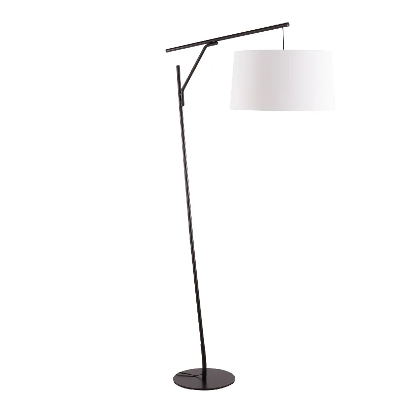 Marble Base Floor Lamp for a Touch of LuxuryDaniella Contemporary Floor Lamp in Black Steel with White Linen Shade by LumiSource Marble Base Floor Lamp for a Touch of LuxuryDaniella Contemporary Floor Lamp in Black Steel with White Linen Shade by LumiSource