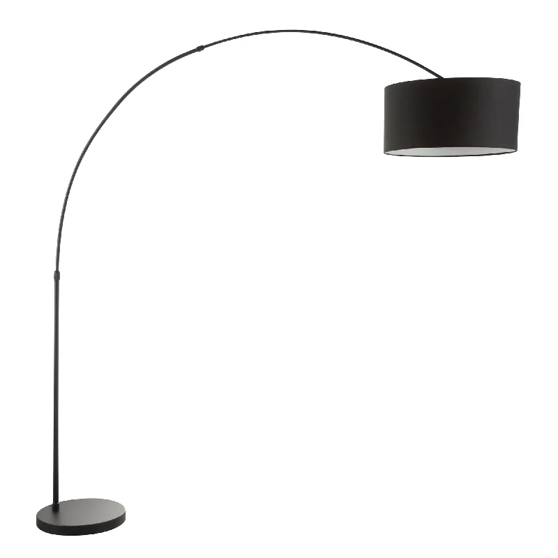 Metal Floor Lamp with a Matte Black Finish for a Sleek LookSalon Contemporary Floor Lamp with Black Base and Black Shade by LumiSource Metal Floor Lamp with a Matte Black Finish for a Sleek LookSalon Contemporary Floor Lamp with Black Base and Black Shade by LumiSource